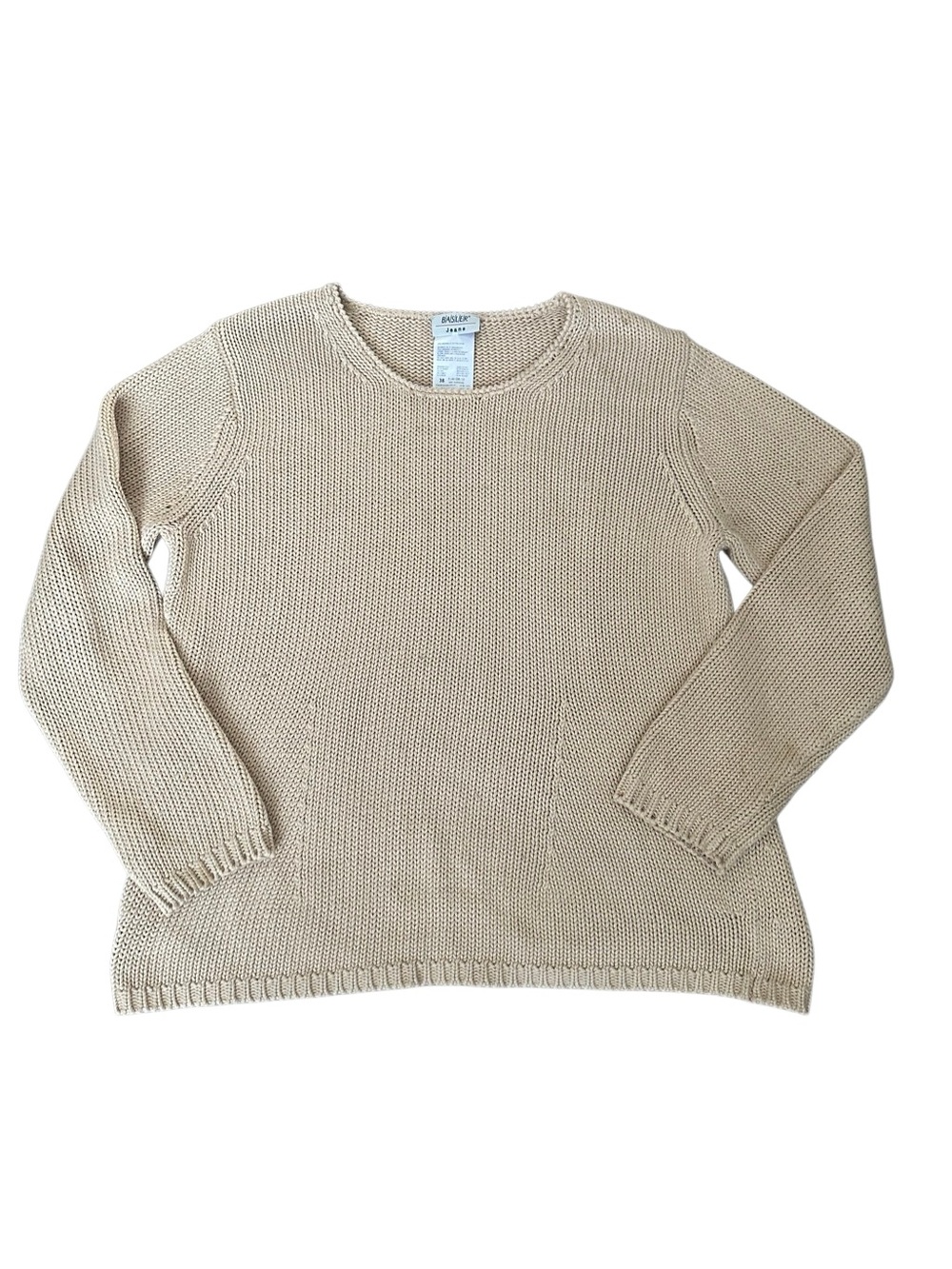 Basler Jeans Heavy Knit Yellow Pullover Knit Sweater. Size Medium